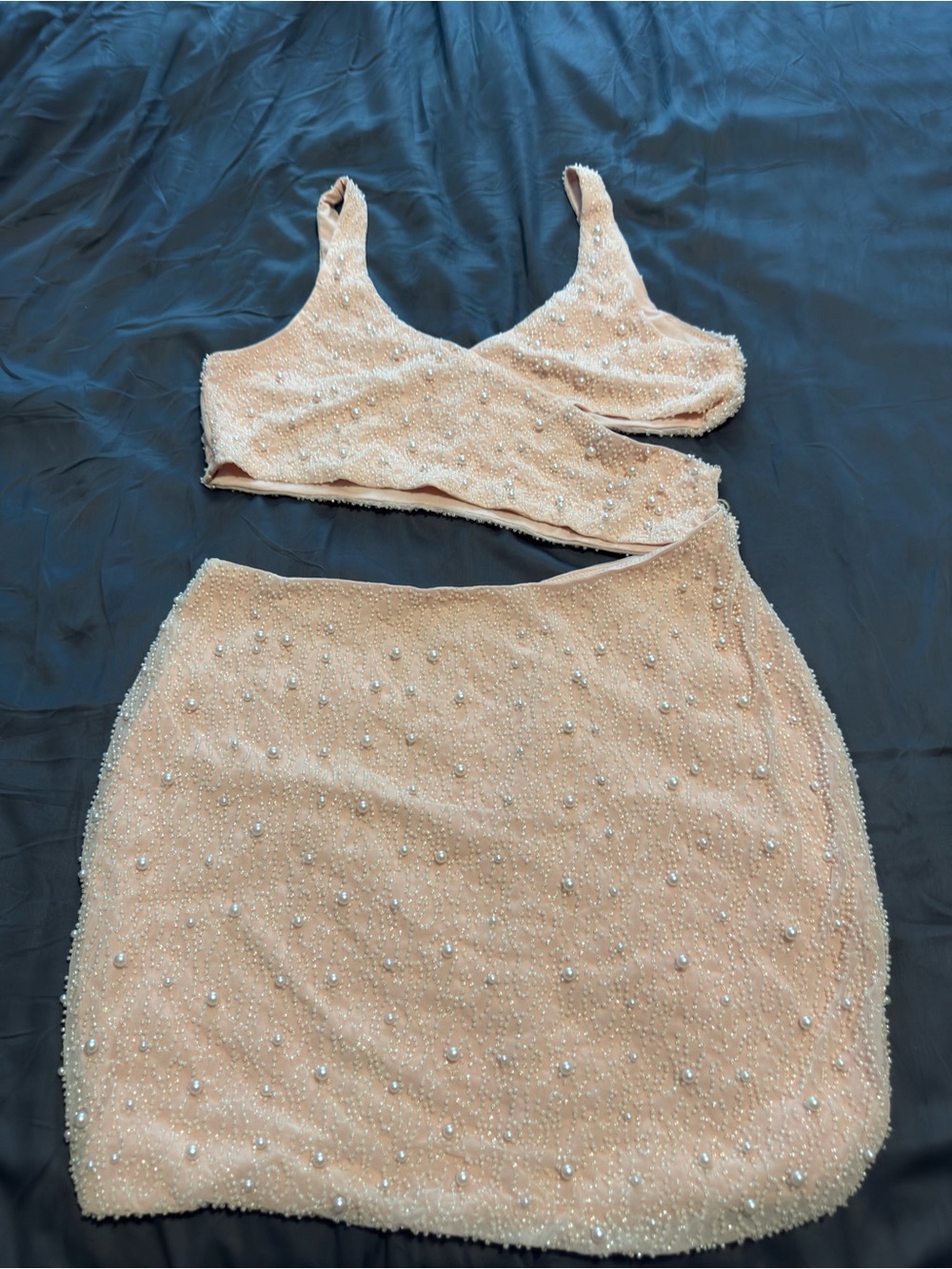 Oh Polly Blush Pink Pearl-Embellished Mini Set